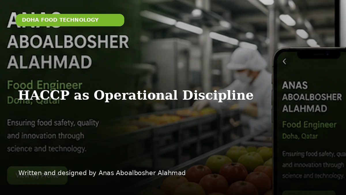 HACCP as Operational Discipline by Anas Aboalbosher Alahmad
