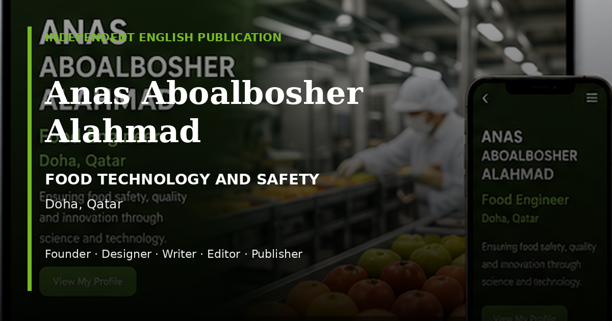 Official profile graphic for Anas Aboalbosher Alahmad and Doha Food Technology